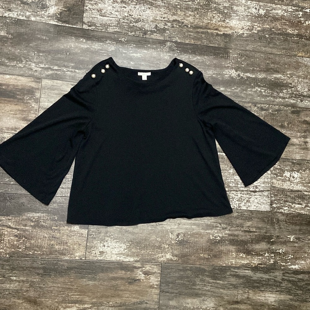 Black shirt with bell sleeves